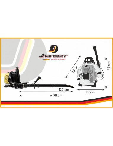 Jhonsorr Soffiatore a Scoppio 63 CC per Foglie a Zaino 2T Serbatoio 1,2  Litri Benzina